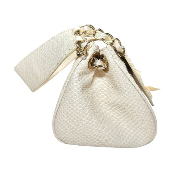 Banana Republic | Women | Vintage Cream Cow Leather Snake Textured Mini Handbag - Picture 7 of 16